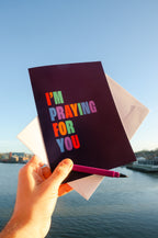 I'm Praying For You (dark) greetings card