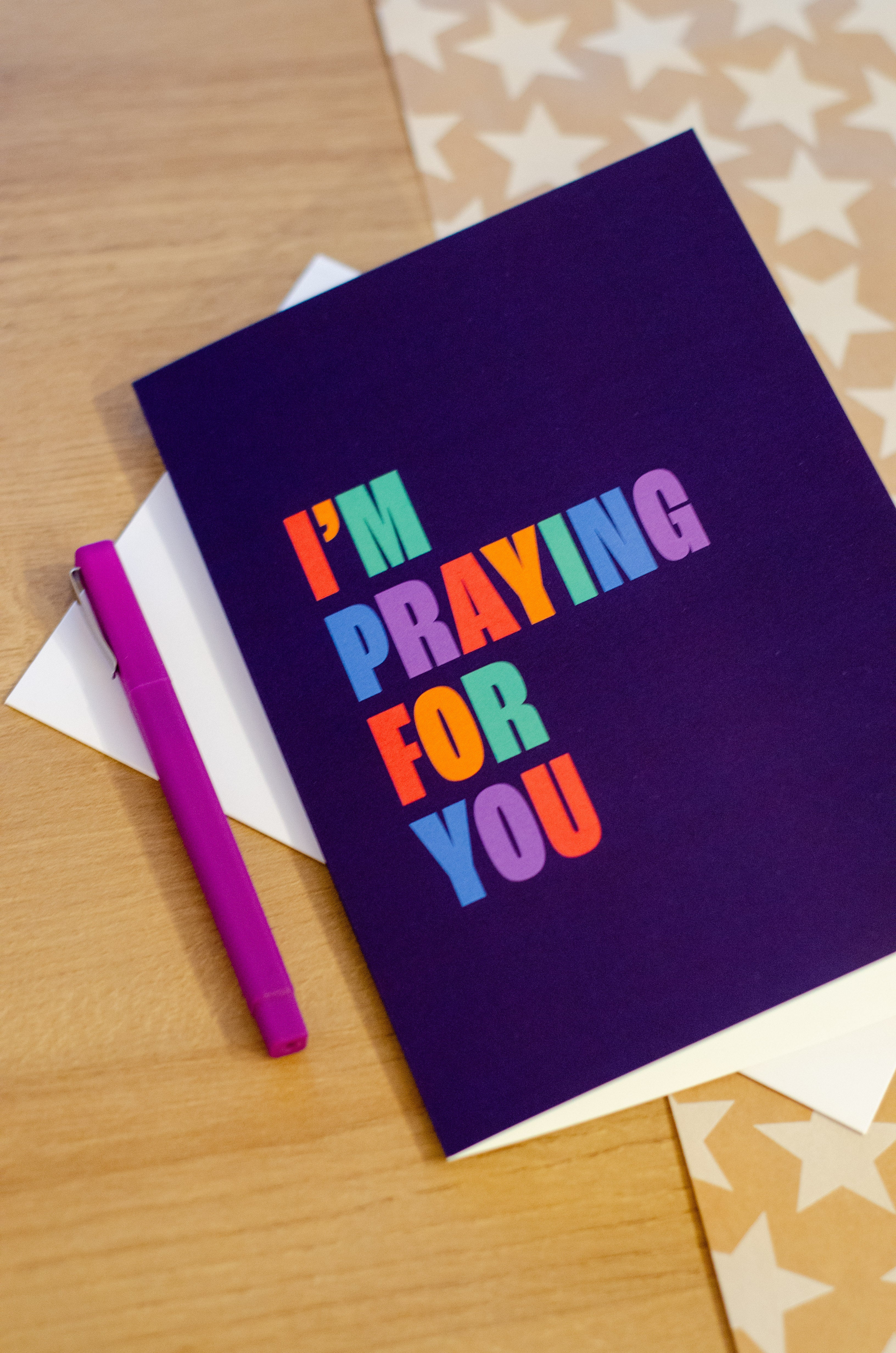 I'm Praying For You (dark) greetings card