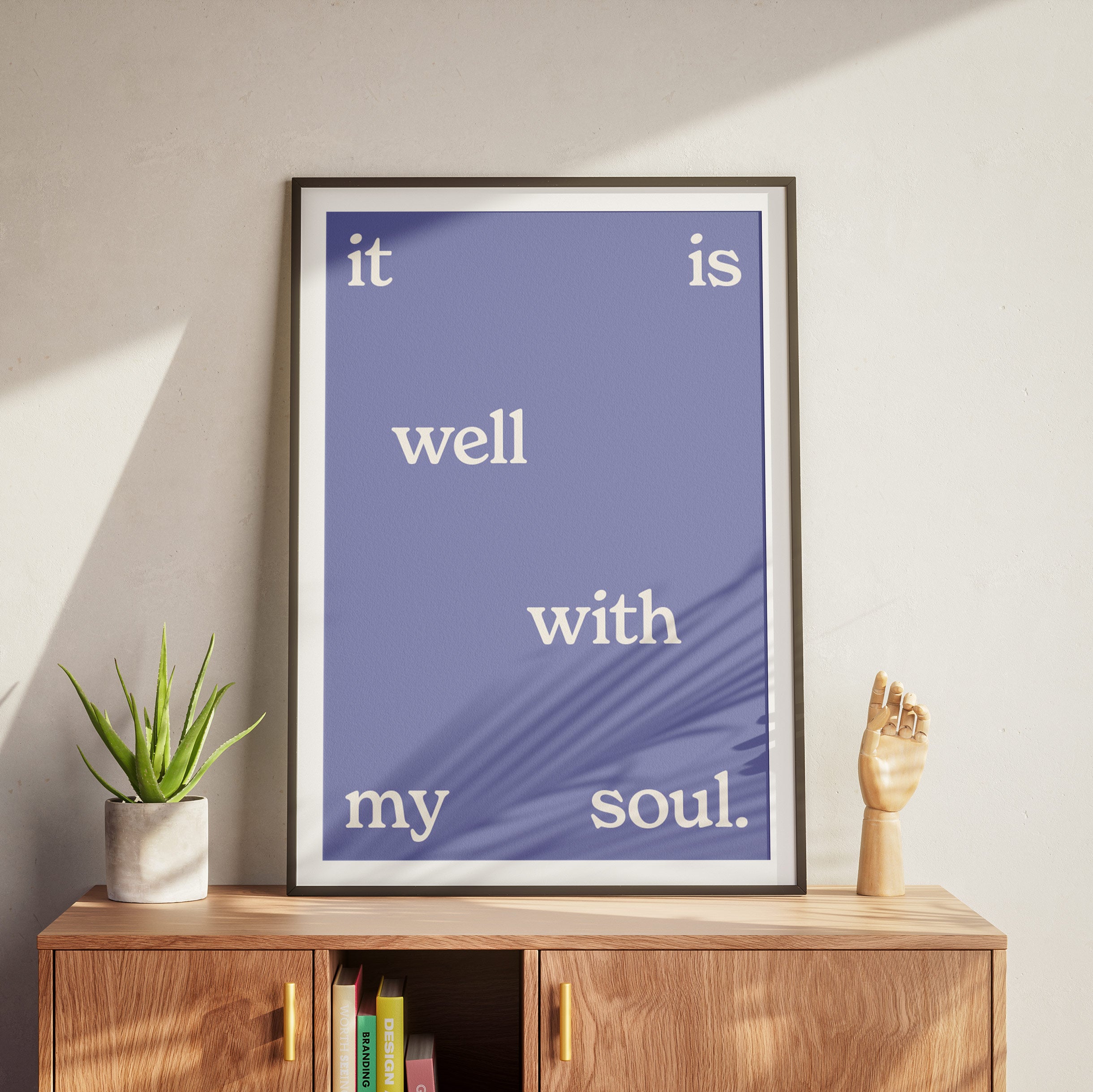 It Is Well with My Soul (white on blue) poster