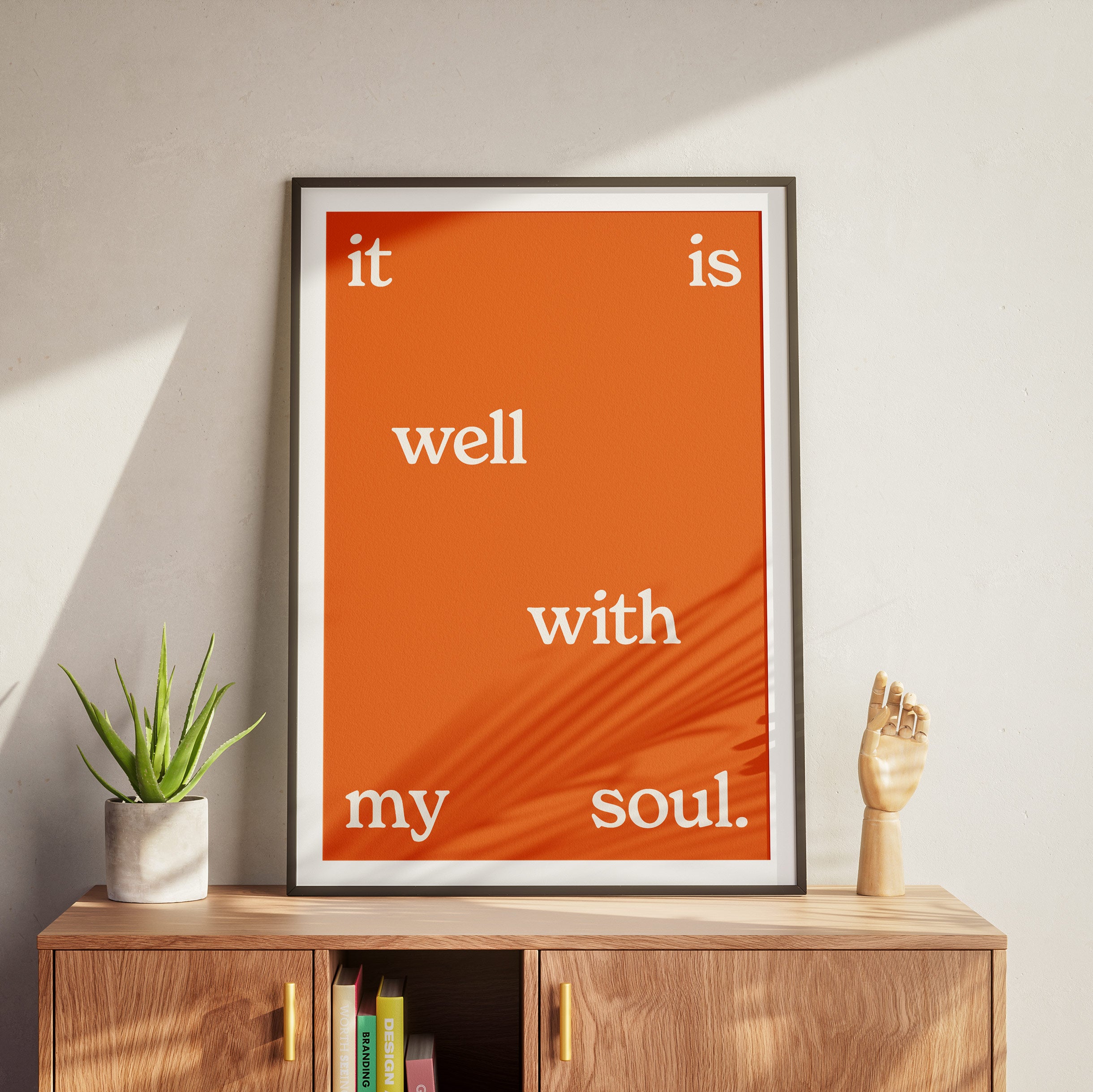 It Is Well with My Soul (white on orange) poster