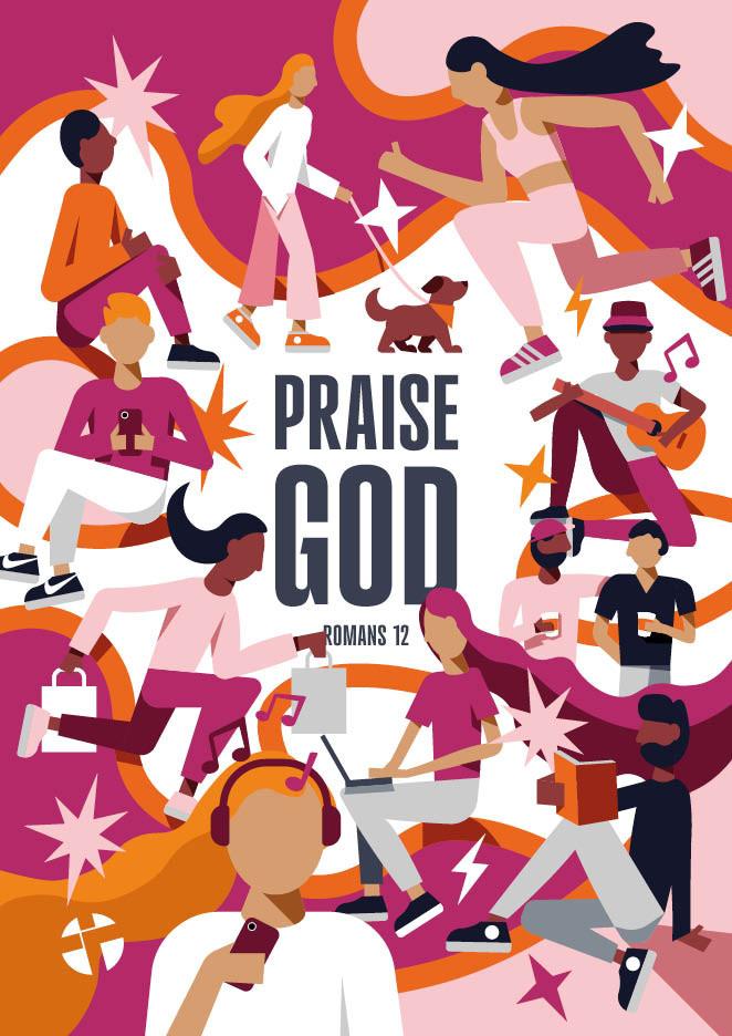 Praise God (pink) poster