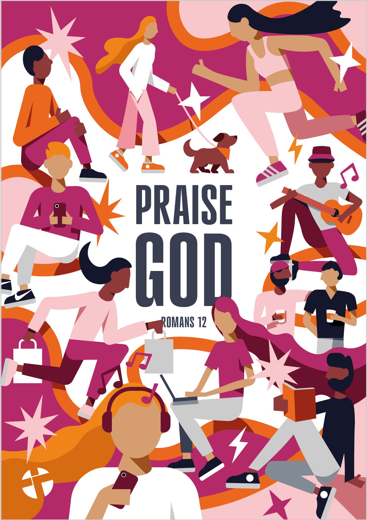 Praise God (pink) poster